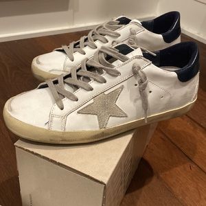 Golden goose superstar classic. White/ice/night blue size 38 (US 8).